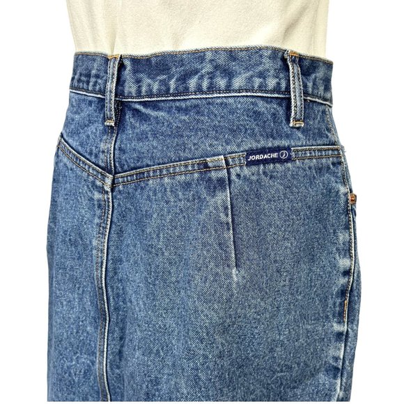 Vintage 90s-Y2K Jordache High Waisted Knee Length Denim Skirt - Picture 7 of 10